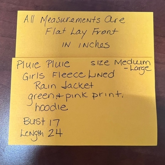 Pluie Pluie Raincoat Girl’s Size Medium / Large Green Pink Circles Fleece Lining - Picture 7 of 7